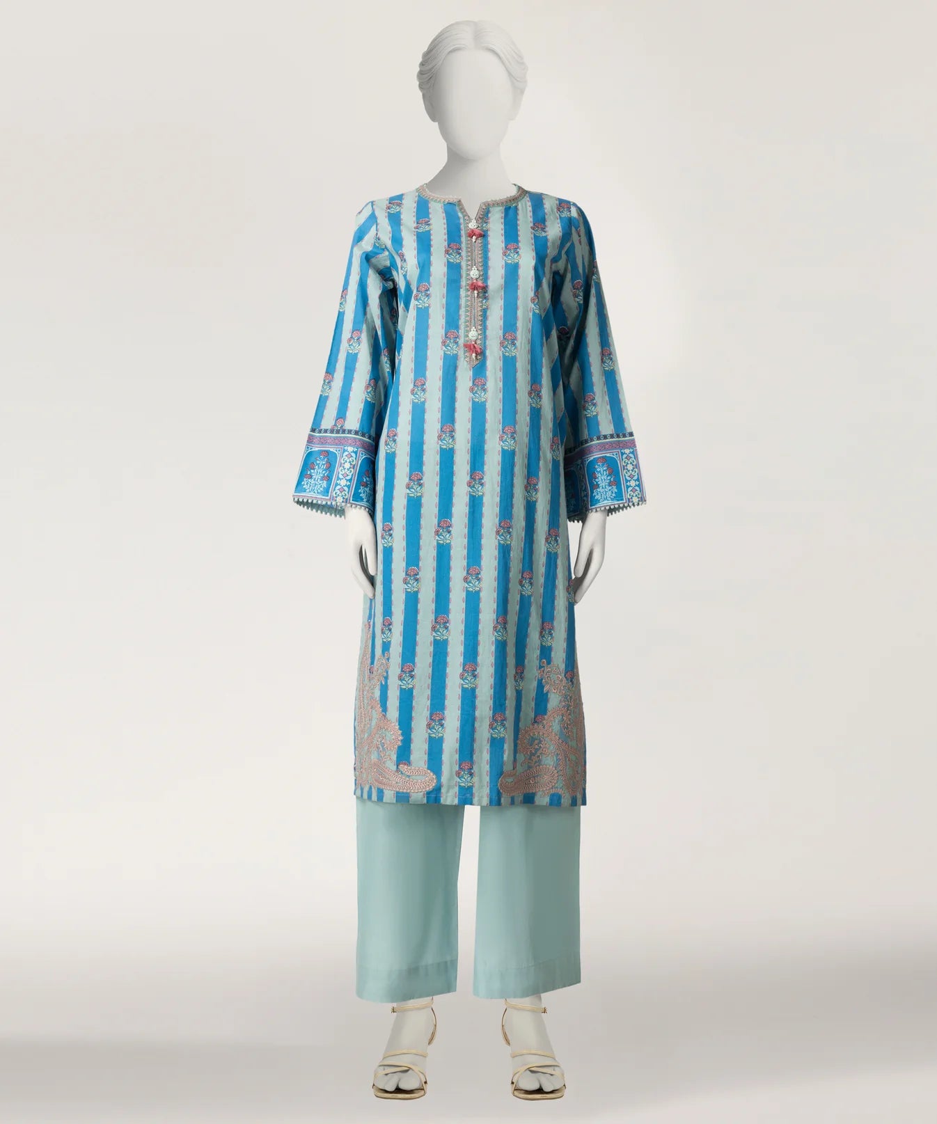 blue lawn embroidered co